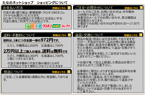 決済・送料・返品について