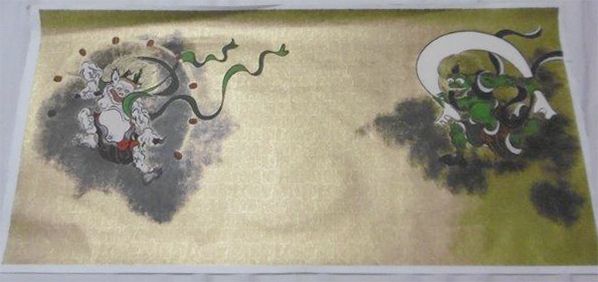 風神雷神図友禅和紙(横長)/通販・販売店【たなの】